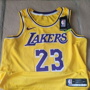 NWT Authentic Size 48 L Los Angeles LA Lakers #23 LeBron James NBA Jersey